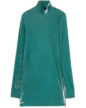 Jil Sander Crushed-Velvet Top - Green