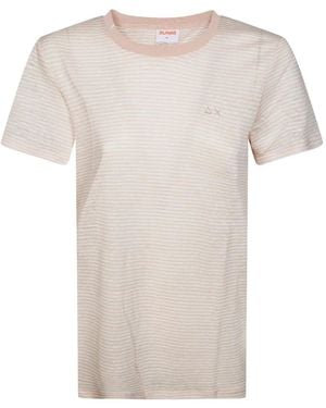 Sun 68 Striped T-Shirt - White