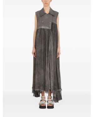 SANCTAMUERTE Gilet Long À Bords Francs - Grey