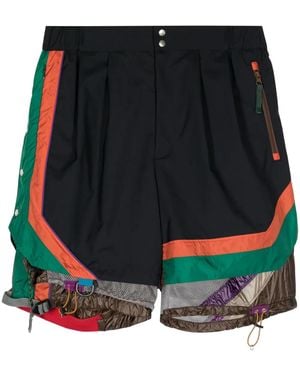 Kolor Colour-Block Layered Shorts - Blue