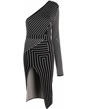 Rick Owens Geometric Stripe One-shoulder Dress - Black