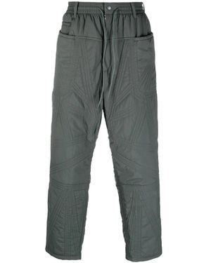 Y-3 Quilted Drawstring-Waist Pants - Gray
