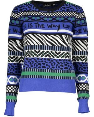 Desigual Pullover Mit Geometrischem Print - Blau