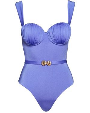 Noire Swimwear ベルテッド ワンピース水着 - ブルー
