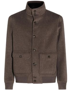 Montecore Button-Fastening Cashmere Jacket - Brown