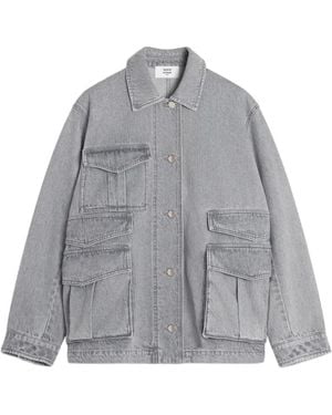 Maison Kitsuné Chaqueta Vaquera Con Múltiples Bolsillos - Gris