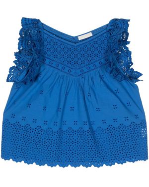 Ulla Johnson Leona Ruffled Blouse - Blue