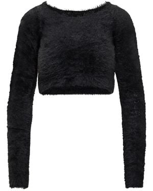 Ambush Long-sleeve Cropped Jumper - Black
