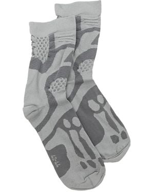ROA Bones Logo Q-Skin Technical Crew Socks - Gray