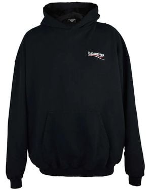 Balenciaga Hoodie À Broderies - Bleu