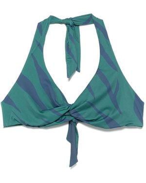 Fisico Zebra-Print Bikini Top - Green