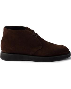 Prada Suede Chukka Boots - Brown