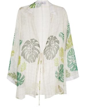 Amir Slama Palm Leaf Print Beach Shirt - Multicolor