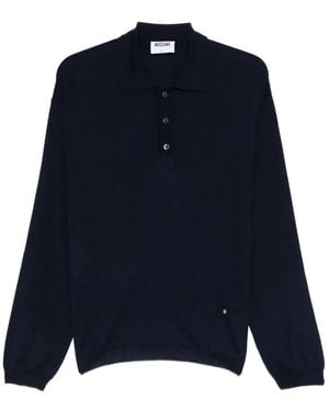 Moschino Button Logo Polo Shirt - Blue