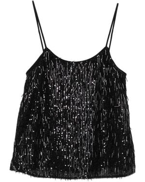 Twinset Sequin Fringe Top - Black