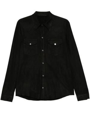 Salvatore Santoro Suede Shirt - Black