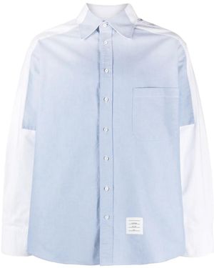Thom Browne Paneled Cotton Shirt - Blue