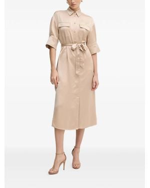 MARC AUREL Belted Midi Dress - Natural