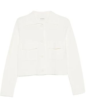 P.A.R.O.S.H. Flap-Pocket Buttoned Cardigan - White