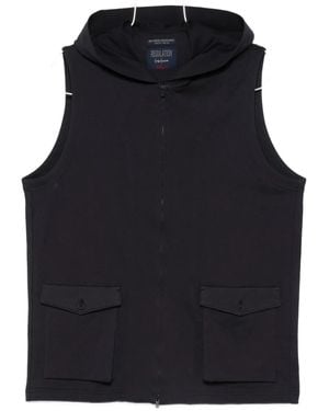 Yohji Yamamoto Hooded zip-up gilet - Schwarz