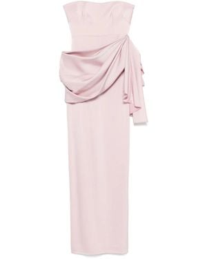 Alex Perry Strapless Satin Maxi Dress - Pink