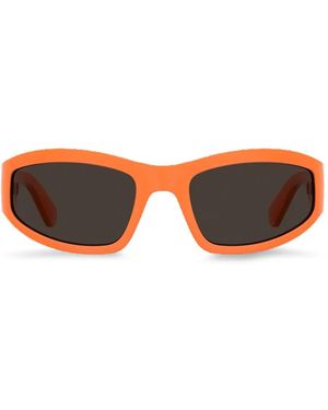 Moschino Eyewear Logo-Lettering Rectangle-Frame Sunglasses - Orange