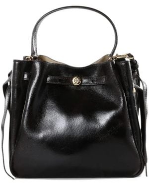 Tory Burch Romy Distressed Bucket Bag - Black