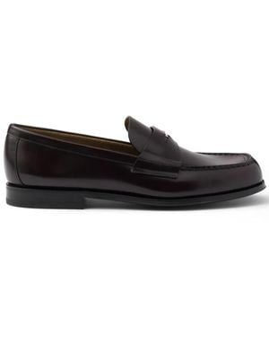 Prada Loafer Aus Gebürstetem Leder - Schwarz