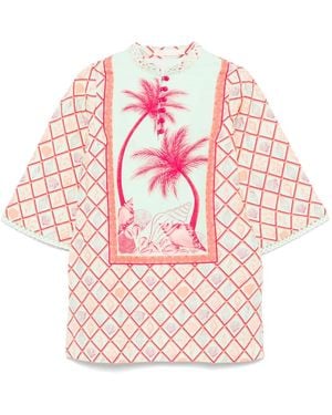 VERANDAH Graphic-Print Midi Dress - Pink