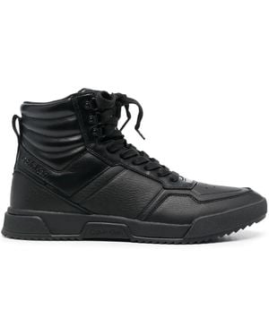 Calvin Klein Paneled Hi-Top Sneakers - Black