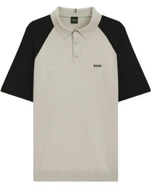 BOSS Raglan-Sleeves Polo Shirt - Natural