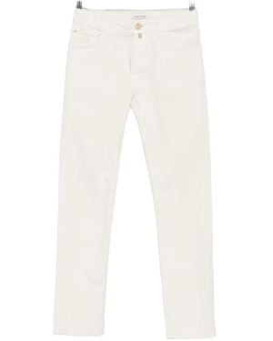 Jacob Cohen Bard Logo-Patch Cotton Pants - White