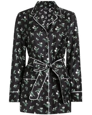 Dolce & Gabbana Roses And Lilies Of The Valley-Print Twill Shirt - Black