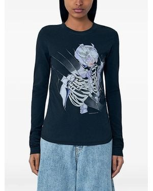Our Legacy Strain Slim Print Long-Sleeve T-Shirt - Blue