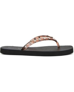 Loeffler Randall Taryn Crystal-Embellished Thong Flip Flops - White