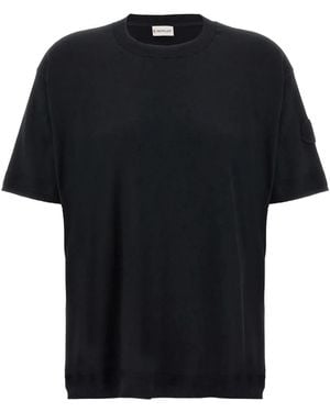 Moncler Cotton And Silk Knit - Black