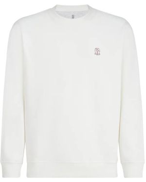 Brunello Cucinelli Logo-Print Sweatshirt - White