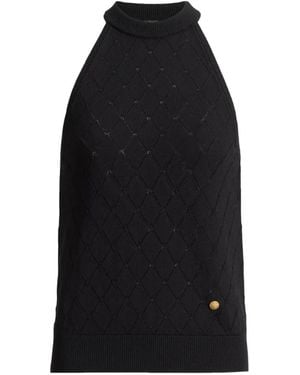 Balmain Sleeveless Knit Top - Black