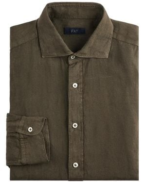 Fay Camisa Con Cuello Francés - Verde