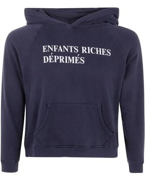 Enfants Riches Deprimes Logo-Print Cotton Hoodie - Blue
