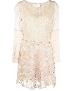 Marine Serre Crochet Mini Dress - Natural
