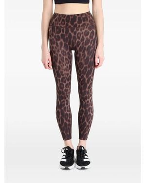 adidas Optimé Power Leopard-Print Leggings - Brown