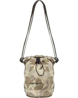 Carhartt Camouflage Drawstring-Bucket Shoulder Bag - White