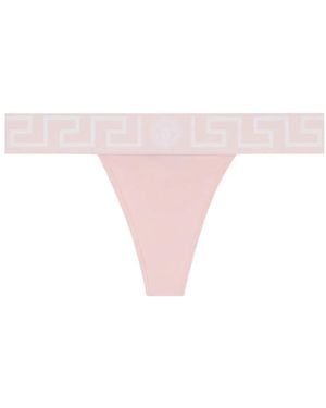 Versace Cotton-Jersey Thong - Pink