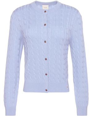 Calvin Klein Cable-Knit Buttoned Knitwear - Blue