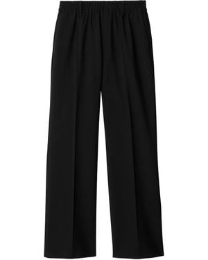 Burberry Straight-Leg Wool Trousers - Black