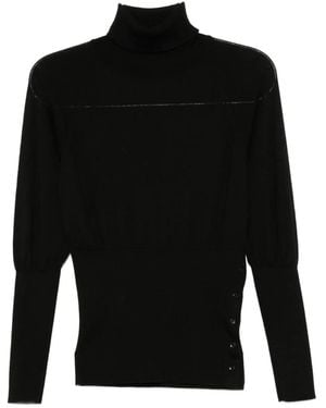 Simone Rocha Fitted High-Neck Top - Black