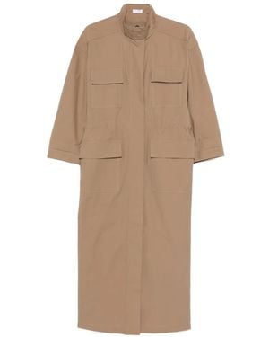 Brunello Cucinelli Flap-Pocket Maxi Dress - Natural
