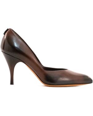 Miu Miu Escarpins Pointus À Talon Haut - Marron
