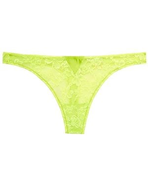 Fleur du Mal Tanga Le Stretch de encaje - Amarillo